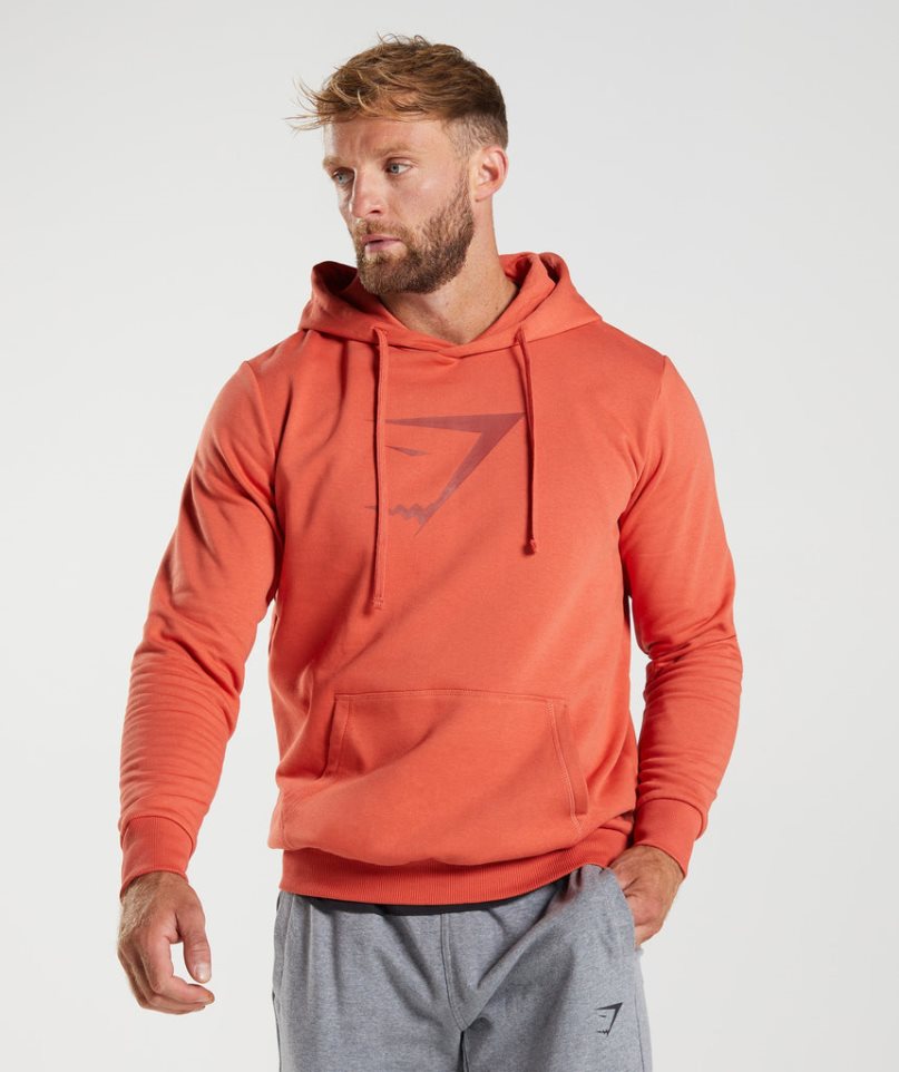 Men\'s Gymshark Sharkhead Infill Hoodie Orange | CA 1A7D0N